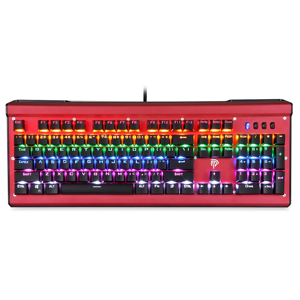 EasySMX SI-2029 Mechanical Keyboard LED Customizable Backlight 50 Million Keystrokes Life 104 Key N-Key Rollover For PC Gamers - Цвет: Красный