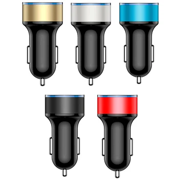

Car Charger 5V 3.1A With LED Display Universal Dual Usb Phone Car-Charger for Xiaomi Samsung S8 iPhone X 8 Plus Tablet etc Gold