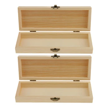 

2 Pieces Rectangle Jewelry Storage Box Case For DIY Craft 20.7x7x3.8cm