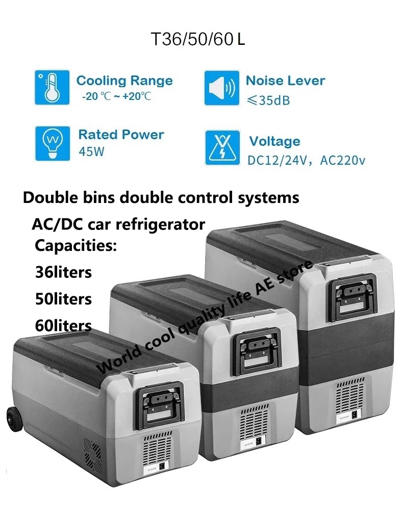 60L Alpicool AC DC12/24V для пикника Портативный открытый автомобильный холодильник