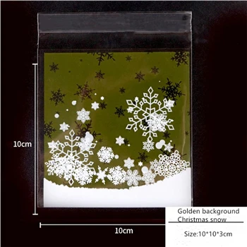 Цельность 100 шт 10*10 Рождество День печенье конфеты упаковка хлеба самоклеющаяся пластиковая подарочная сумка выпечки пакет милая сумка - Цвет: COOL 32