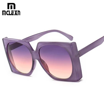 

MCLEXN Square Women Men Sunglasses Fashion Design Retro Round Lens Sun Glasses Shades Gafas Eyewear Oculos de sol UV400