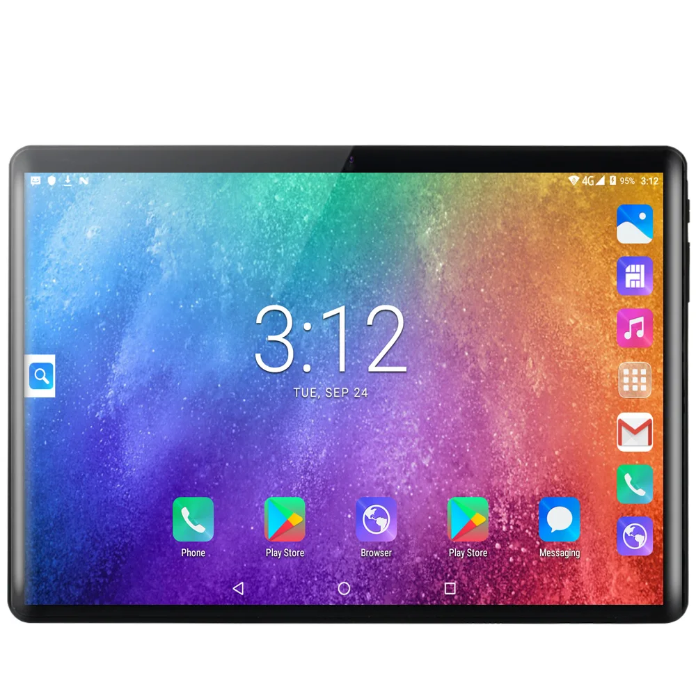 2.5D Steel Screen New 10.1 inch Tablet Android 9.0 4G Phone Call Ten Core 8GB+128GB ROM Bluetooth W