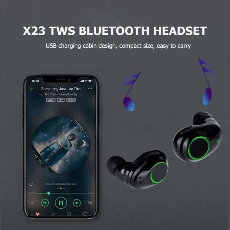 Dosmix X23 TWS беспроводные наушники стерео мини Bluetooth 5,0 с двойной микрофон спортивные наушники Авто сопряжение Водонепроницаемая гарнитура