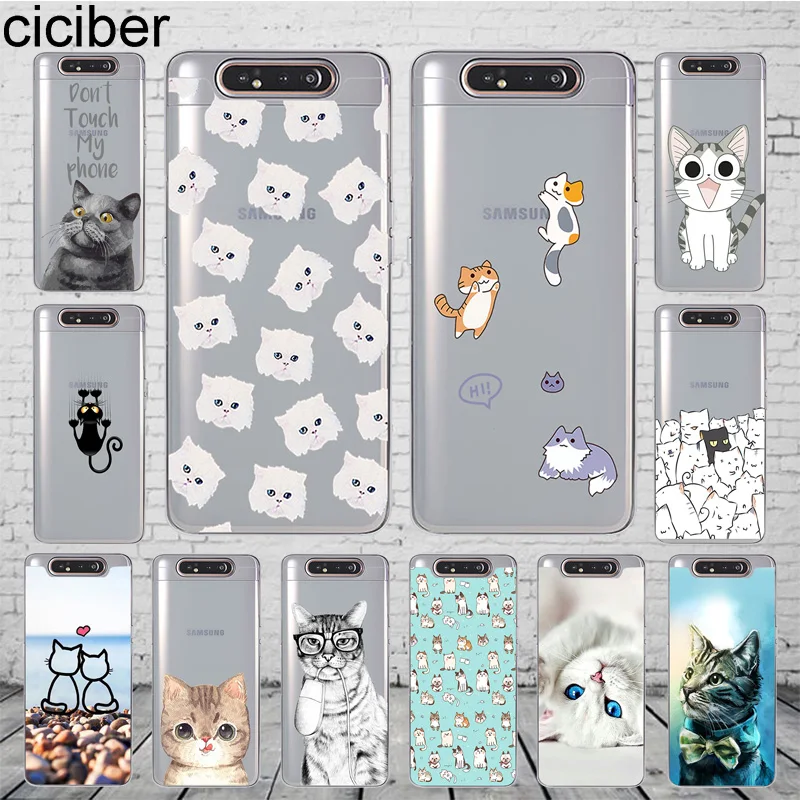 

ciciber Phone Case Cover for Samsung Galaxy A50 A70 A80 A60 A40 A30 A20 A10 A20e Soft Silicone TPU Funda Capa Cartoon Animal Cat