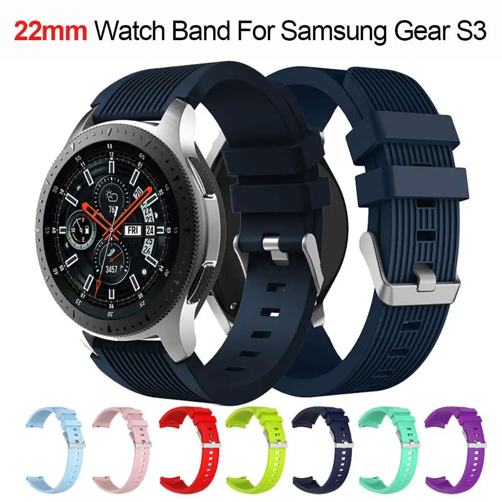 Ремешок силиконовый для Samsung Galaxy Watch 46 мм Gear S3 Frontier классический браслет смарт