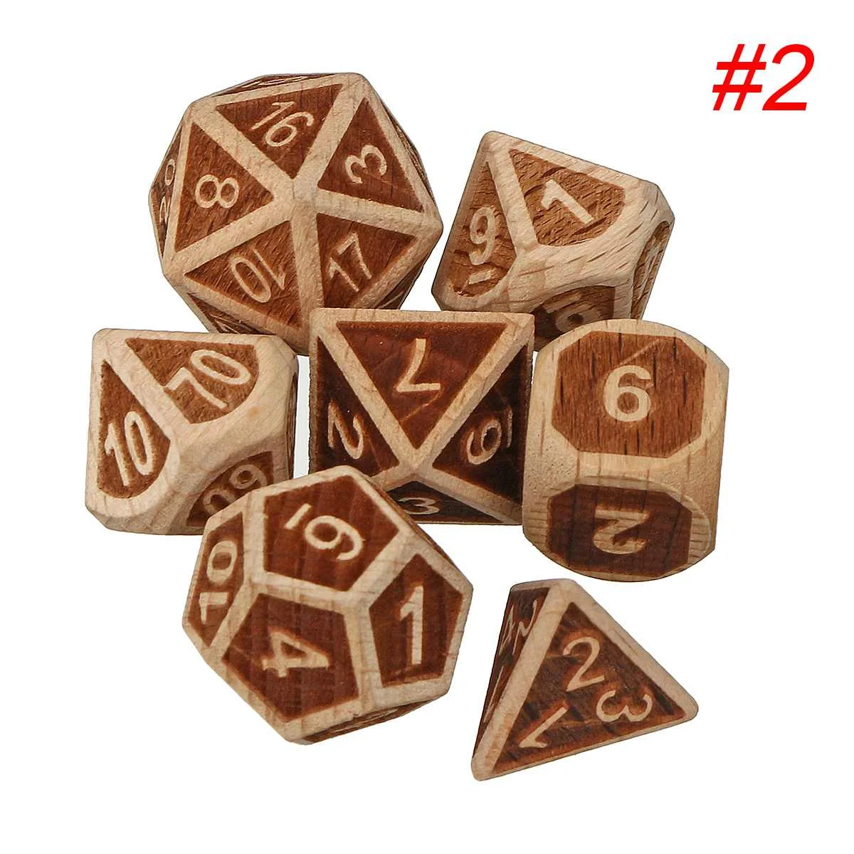 7 шт. набор рельефных деревянных многогранных игральных костей D20 D12 D10 D8 D6 D4 для DND RPG MTG ролевые игры настольная игра
