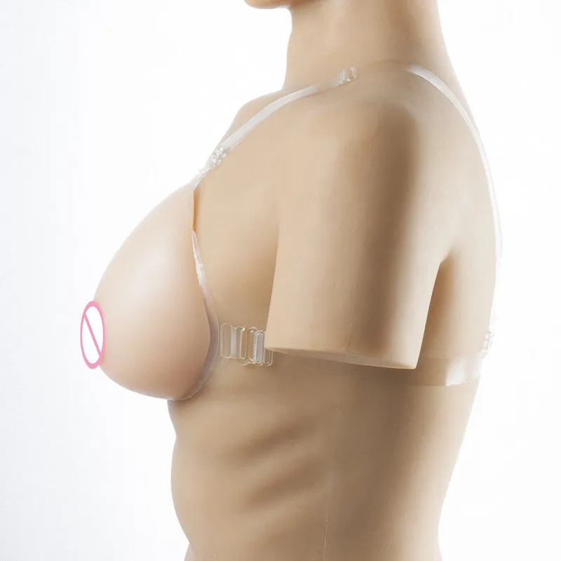 1600g Silicone Breast Forms Straps on Fake Boob Transvestite EE Cup Silicone Bra Push Up Full Cup Adjusted-straps Sexy Bra
