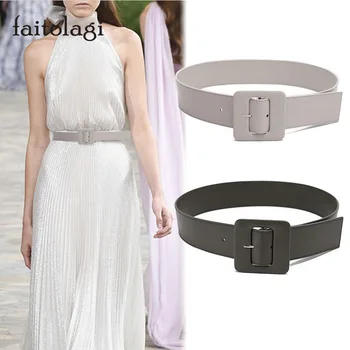 

Luxury Wide Corset Belt For Women Designer Leather Ladies Dress Coat Wasit Belt Green Grey Female Strap Wasitband ceinture femme