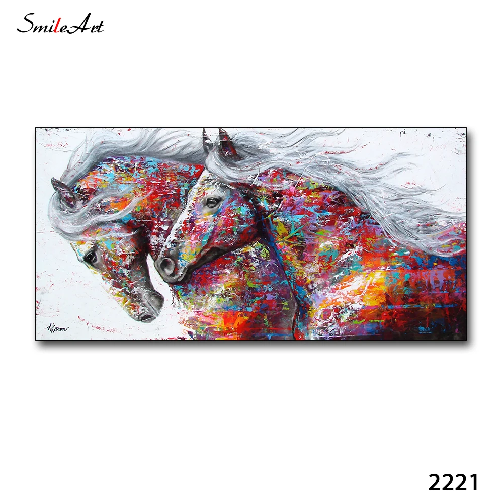 Горячая акварель лошадь картина с рисунком животных плакаты и принты стены искусства картины для гостиной украшения спальни - Цвет: 2221