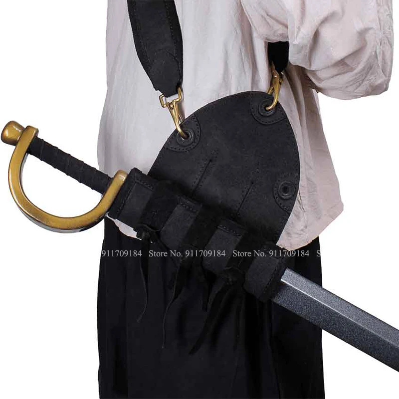 

Men Medieval Vintage Tassel Strap Sword Set Knight Pirate Prince Fencing Outdoor Props Party Stage Performance Cosplay Costume