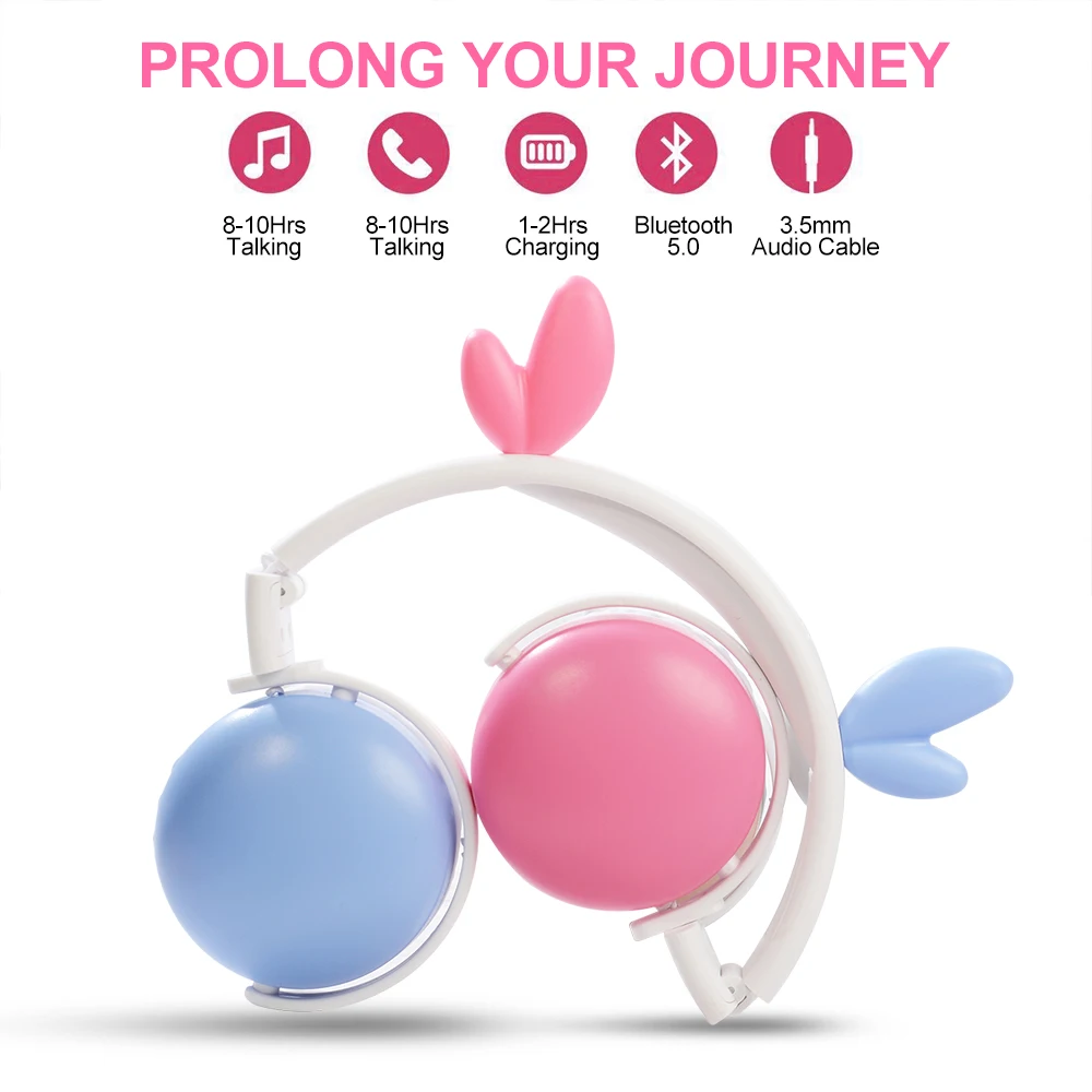 New Arrival Cat Ear Headphones Wireless Bluetooth 5 0 Young People Kids Headset With Mic Support 3 5mm Plug As Children Gift