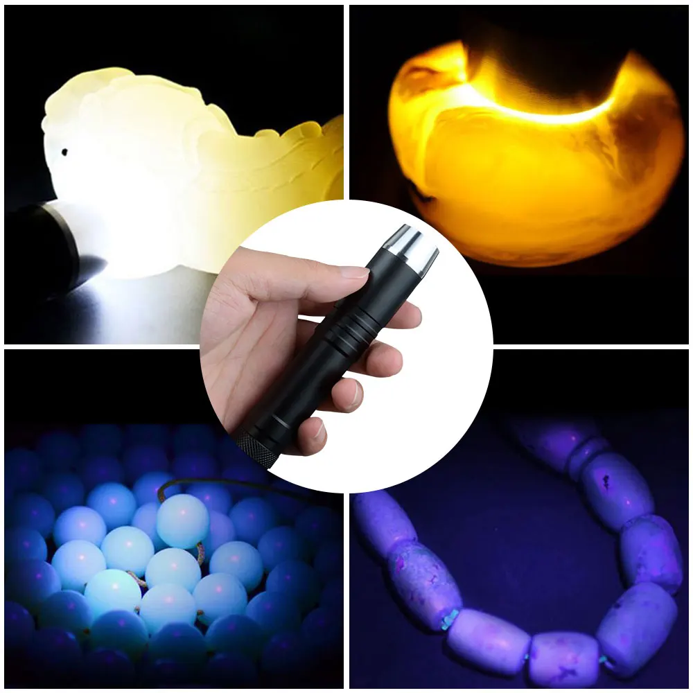 UV Led Flashlight Ultraviolet 365nm/395nm UV White Yellow 3 LEDs Lanterna Jade Jewelry Money Identification Pet Stains Marker led flashlights led torch light led flashlight uv flashlight