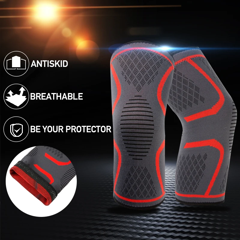 

1PC Knee Support Protect Fitness Professional Protective Gym Sport Braces Kneepad Elastic Nylon Padded Compression Knee Pad