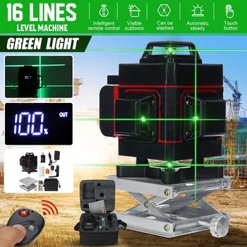 

ZEAST 16 Green Lines Laser Level+bracket 3D Self-Leveling 360 Horizontal And Vertical Cross Outdoor Powerful Laser Beam Line