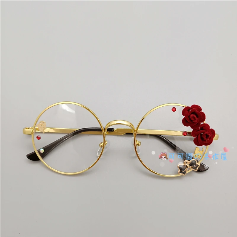 Cosplay&ware Handmade Lolita Frame Harajuku Round Glasses Black Silver Bronze Golden Rose Sakura Star Moon Fairy Rabbit Fashion -Zentai shop online Ha94f27d153094348b7f065ac21df0b3ak.jpg