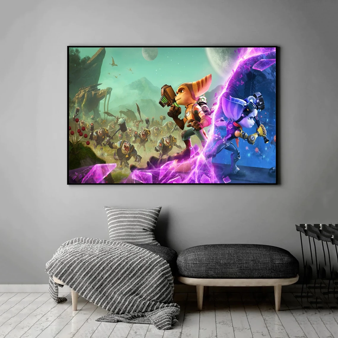 Ratchet & Clank Rift Apart Game Poster Canvas Print Decoration (Senza Cornice)