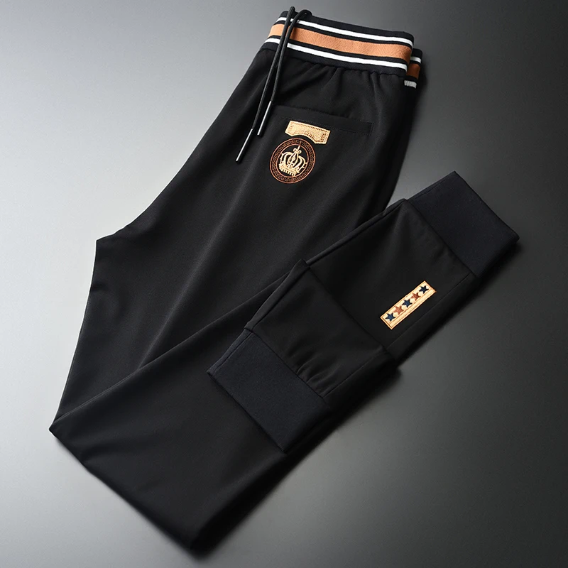 

Sport Mens Luxury Crown Embroidery Spring And Autumn Male Pants Plus Size 4xl Fashion Slim Fit Men's Trousers