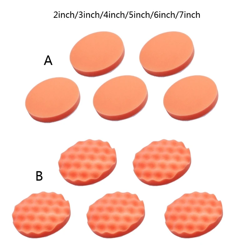 5Pcs 2"/3"/4"/5"/6"/7" Sponge Foam Polishing Pads Buffing Pads for Car Beauty Waxing Polishing Pad car polishing pad car polish pad car polishing sponge polishing sponge set