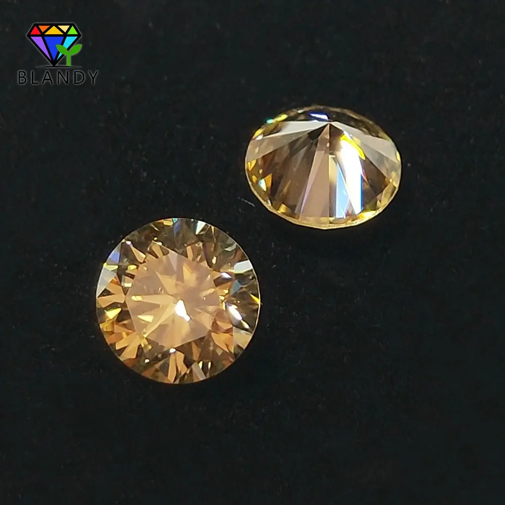 

Free Shipping 5.0mm to 11mm Yellow Color Round Brilliant Cut Synthetic Moissanites Loose Stone (video is dark yellow)
