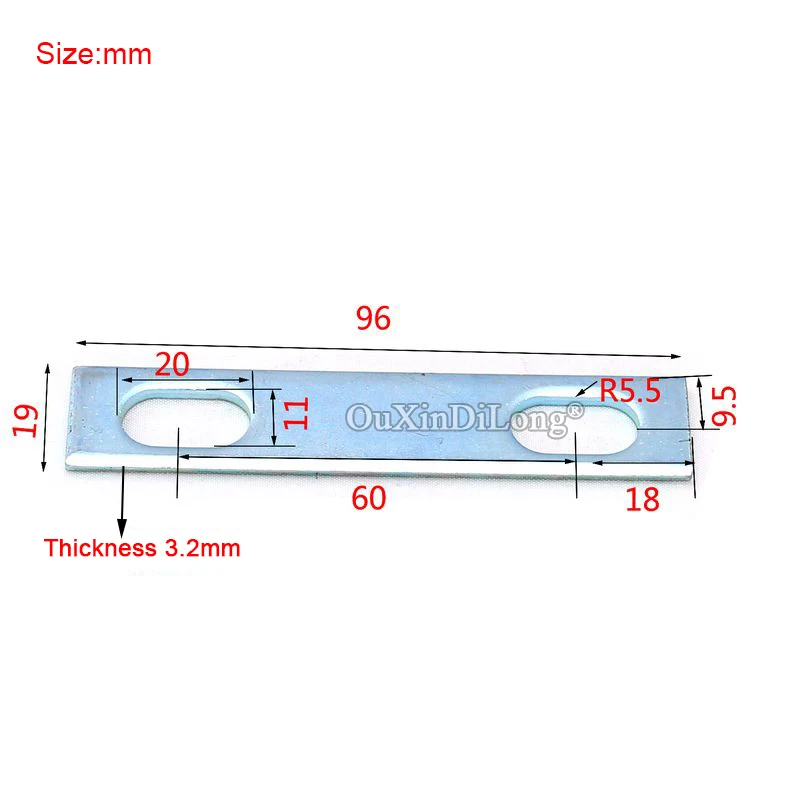 BRAND NEW 50PCS Metal Straight Flat Corner Braces Furniture Connecting Fittings Frame Board Support Bracket Hardware 3.2X19X96mm