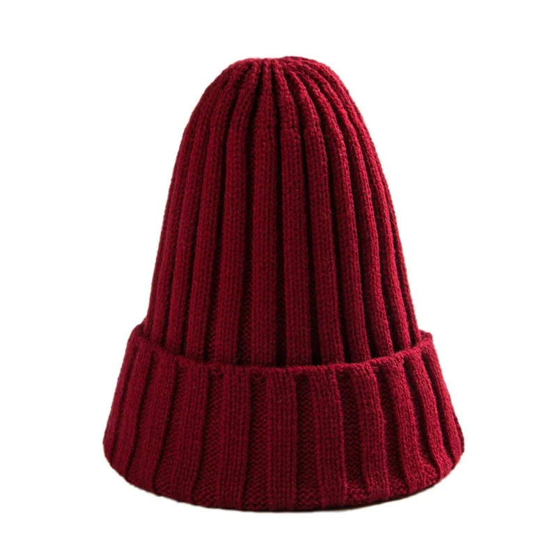 Женская шапка унисекс из хлопка, однотонные теплые мягкие вязаные шапки в стиле хип-хоп, мужские зимние шапки, женские шапки Skullies Beanies Girl
