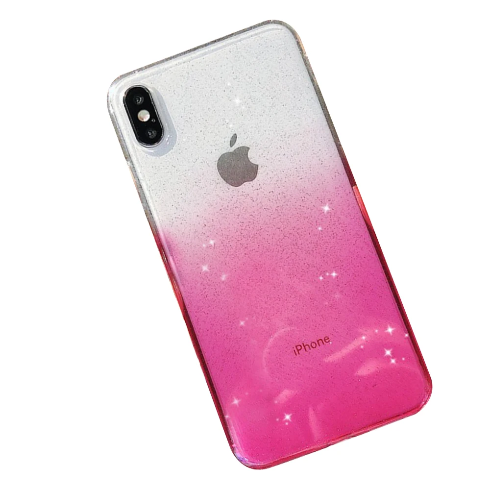 Блестящий Радужный градиентный цветной чехол для iPhone X XR XS 11 Pro Max 8 7 6 6s Plus