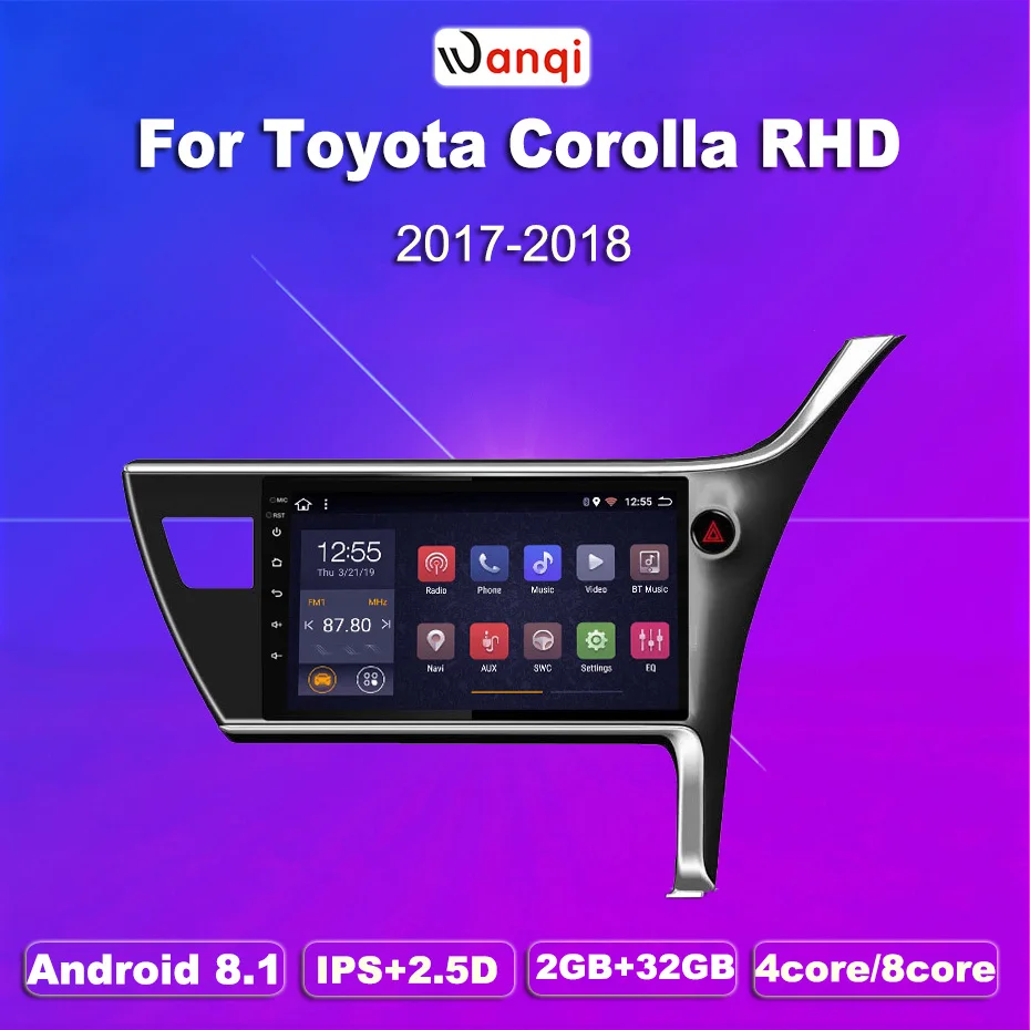 2G ram 32G rom 10 1 дюймов Android 8 Автомобильный gps для Toyota corolla 2017 2018 правый руль