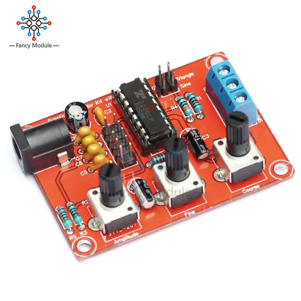 XR2206 Function Generator Synthesizer dds Frequency Pwm Pulse Function Signal Generator 1HZ-1MHZ Adjustable Sine/Triangle/Square 5