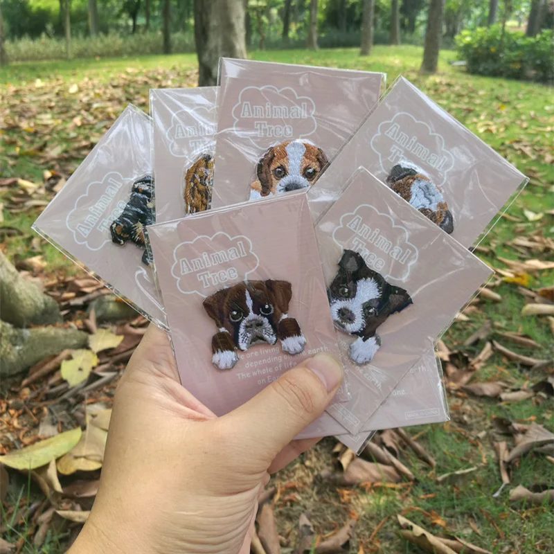 1 шт. Детская футболка с вышивкой в виде собаки|Аппликации для одежды| |