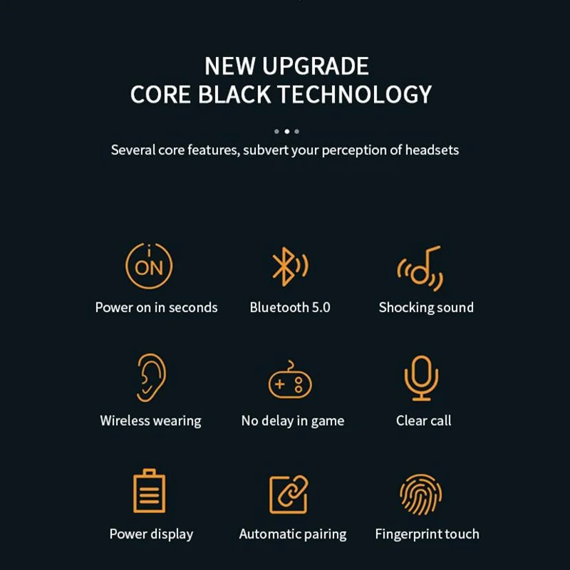 JS05 TWS Portable Wireless Bluetooth Earphones LED Display Waterproof Earpiece Sports Earbuds HD Call Noise Cancel Headset