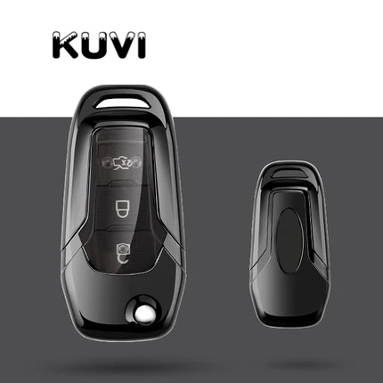 black Мягкий Tpu чехол для ключей автомобиля для Ford F-150 F-250 F-350 Ranger Explorer KA Fiesta Mondeo крышка дистанционный брелок в виде ракушки держатель - Название цвета: black