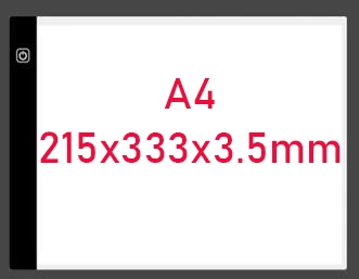 A4 светодиодный планшет с алмазной росписью, ультратонкий, 3,5 мм, для ЕС/Великобритании/Австралии/США/USB разъем для вышивки - Цвет: A4-1 215x333x3.5mm