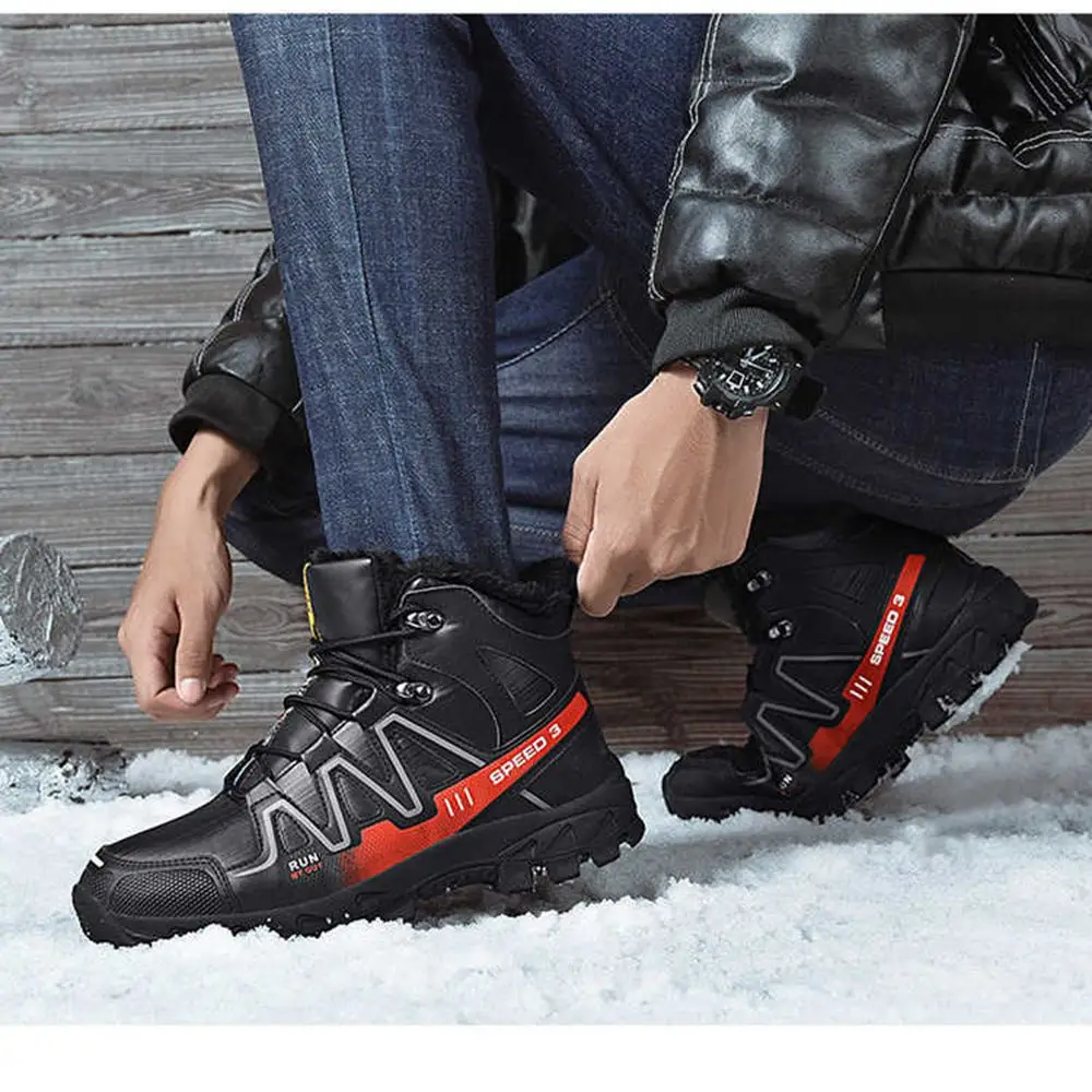 Высококачественные Брендовые мужские зимние ботинки Плюшевые Теплые