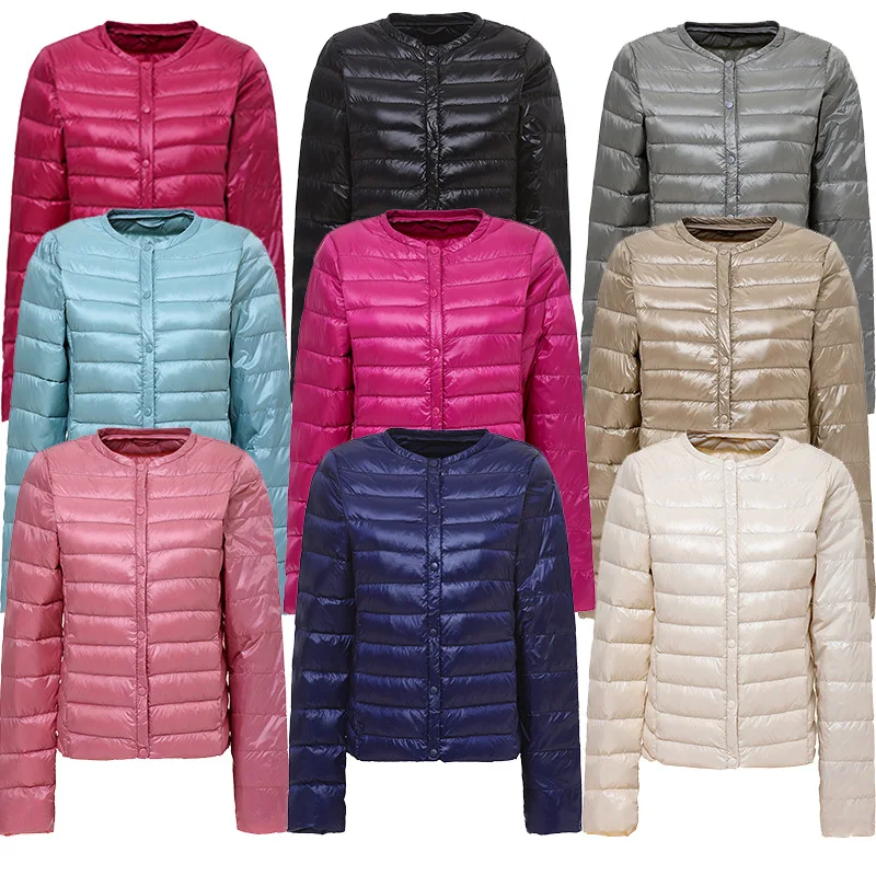 

Ultra-light Plus Size Thin Down Jacket Women 2019 Autumn Slim Short Warm White Duck Down Coat Women winter warm down jacket