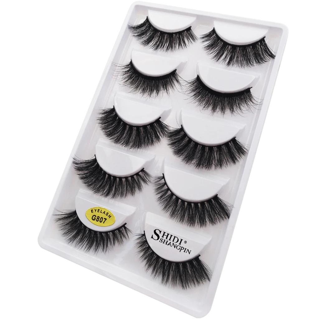 5 Pairs Black Lashes Handmade False Eyelashes Professional Fake Eyelashes, Very Natural Soft and Comfortable