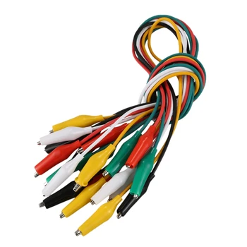 

10pcs Crocodile Clips Test Leads in 5 Colors Each Wire Length 50CM