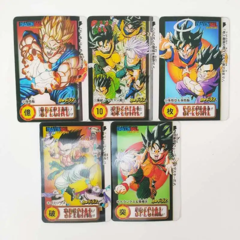 

5pcs/set Dragon Ball Z One Billion Breakthroughs Limted6000 3D Stereo Grating Card Super Saiyan Goku Anime Game Collection Card