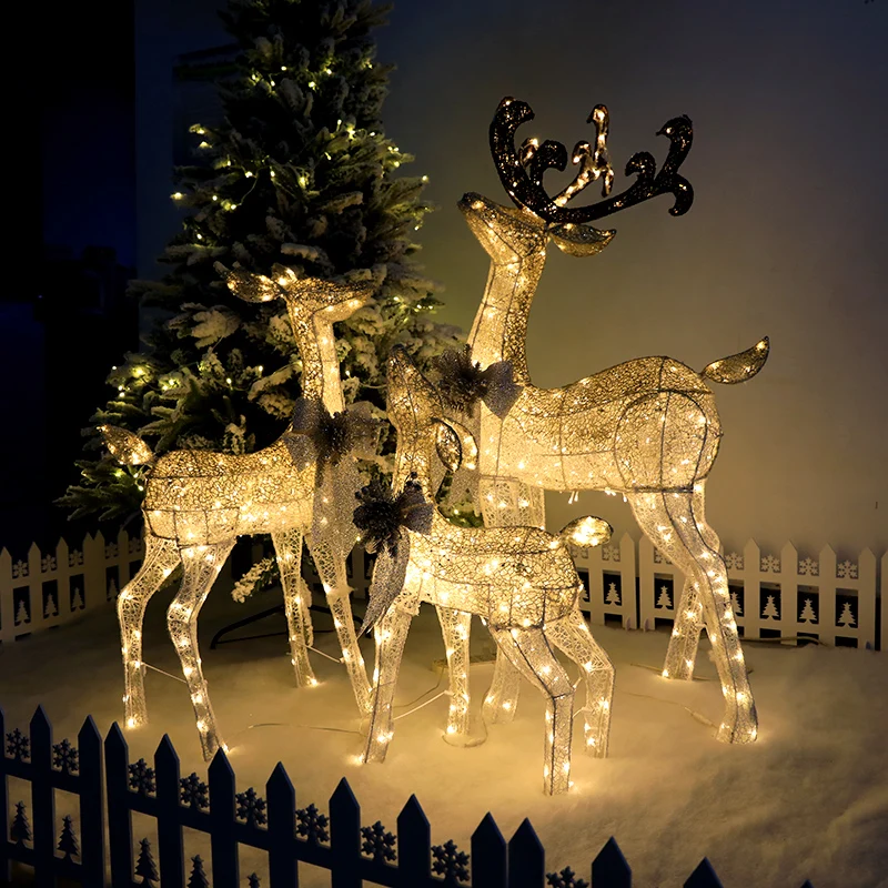thumbnail image 1 of 1.25m Removable Christmas Light Iron Deer Craft Elk Reindeer Decoration Ornaments Navidad Scene Props Shopping Mall Window Decor, 1 of 5