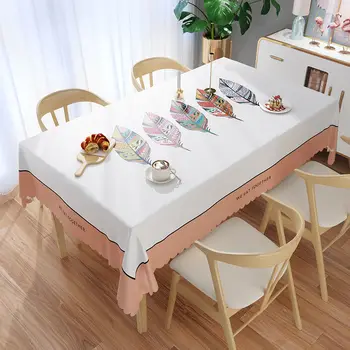 

Fyjafon PVC Table Cloth Waterproof Oilproof Table Cover Heat Resistant Table Clothes Protect Table From Scratch