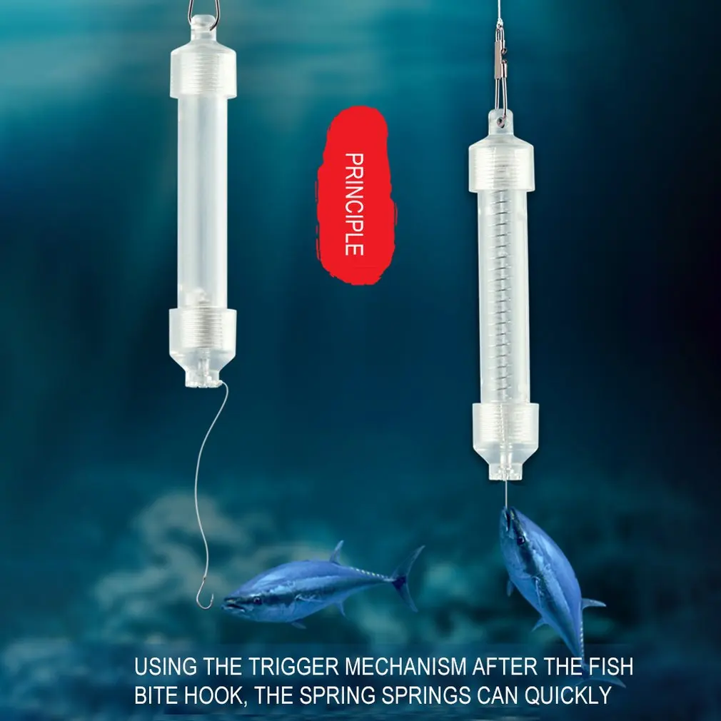 Fish Hook Automatic Fishing Hook Hook Point Touch Hook Spring Fishing Gear Set Transparent Ordinary Spring