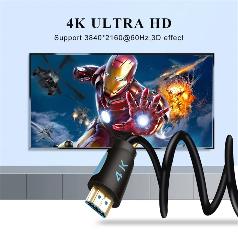 Anmck HDMI кабель 2,0 HDMI к HDMI 3 м 5 м 8 м 10 м 15 м 20 м поддержка 3D HDR 4 к 60 Гц Ultra HD для разветвителя переключатель PS4 tv Box проектор