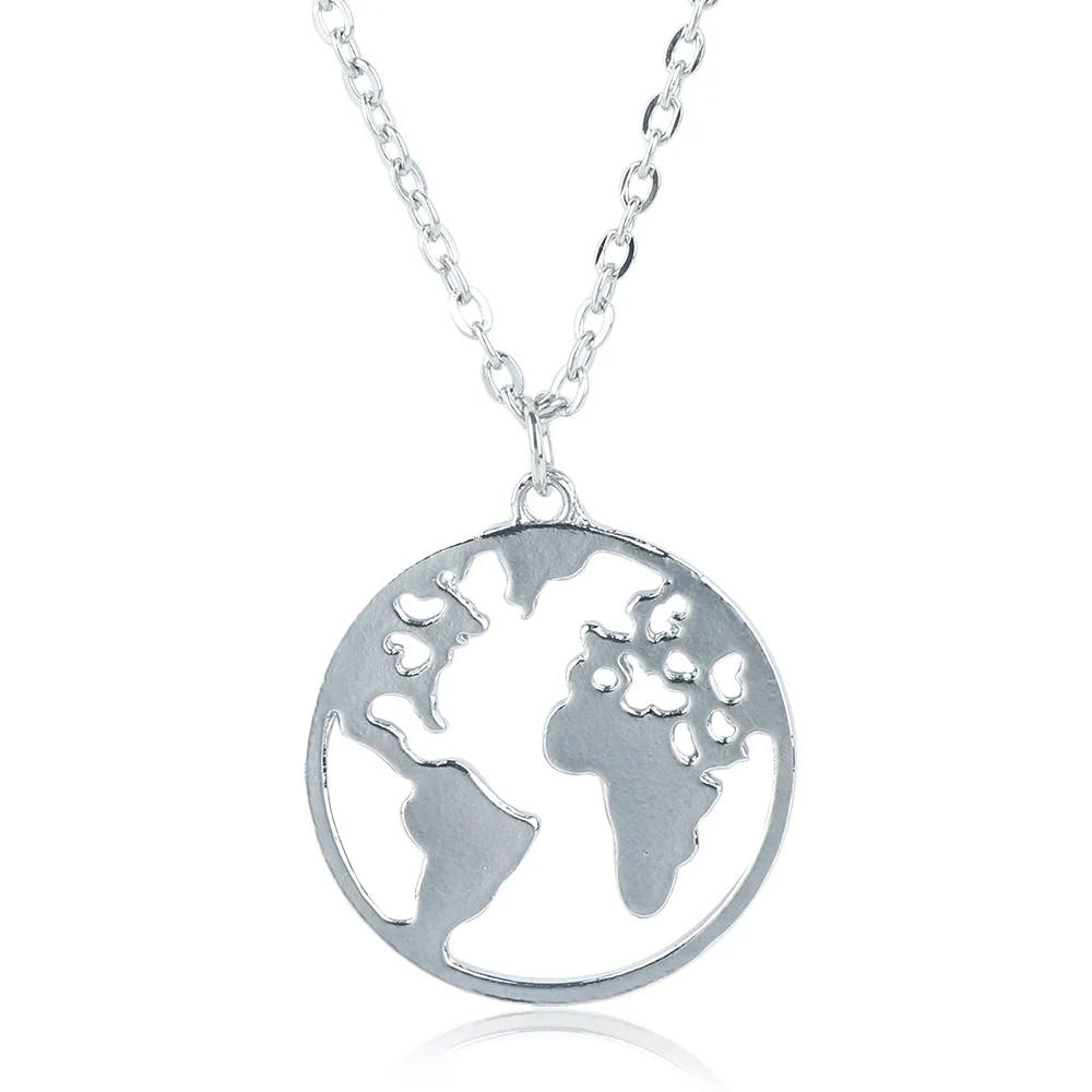 1 шт. винтажное ожерелье оригами с картой мира женское геометрическое круглое