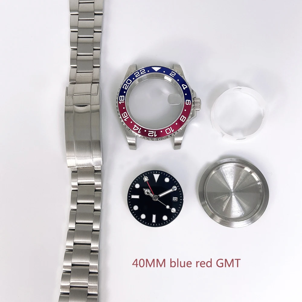 Аксессуары для часов GMT 40 мм чехол из нержавеющей стали сапфировое стекло
