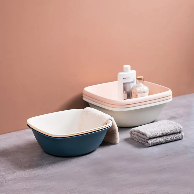 

Washbasin Household Plastic Large Bason Dormitory Cute Square Laundry Basin Washing Basin Wash Basin
