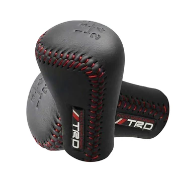 

High quality PU Leather Car Gear Shift Collars Carbon Fiber Auto Manual Stick Shifter Knob Gear Shift Boot Cover Gaiter Black