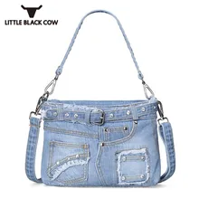 Дизайнерская Женская сумка-мессенджер, Индивидуальная сумка через плечо, женская модная джинсовая сумка