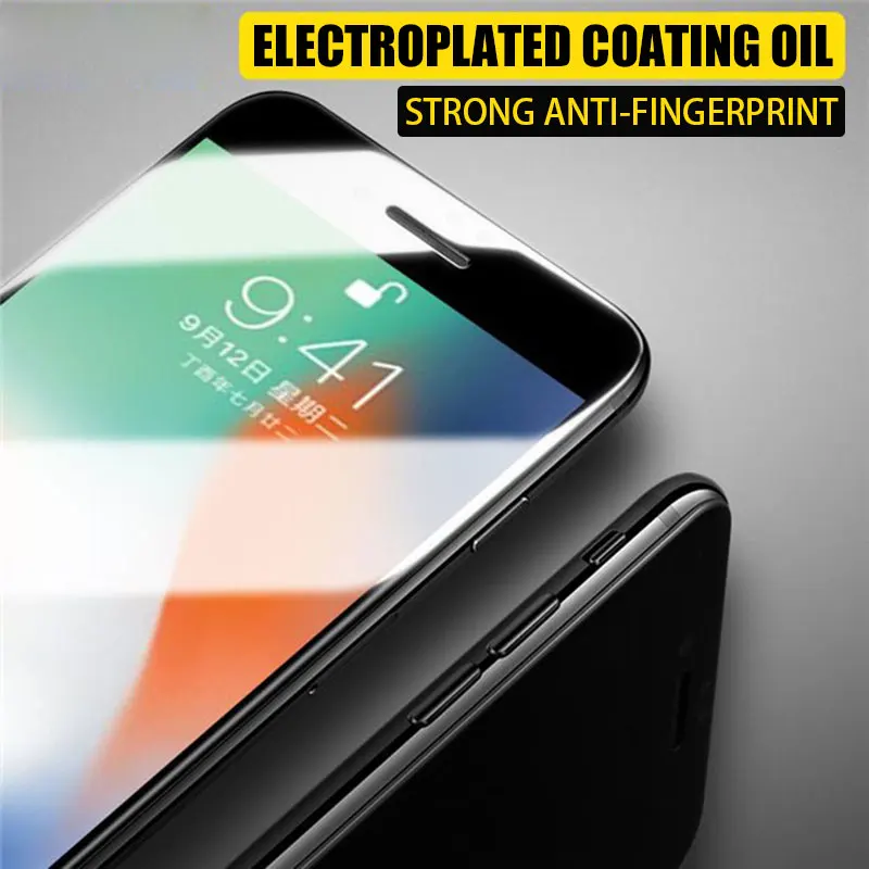 Закаленное защитное стекло на iPhone 7 8 6 6s Plus полное покрытие протектор экрана для X XR XS MAX Взрывозащищенная стеклянная пленка