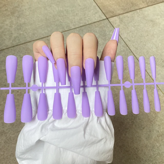 Solid Color Matte Super Long Coffin False Nail Ballet Press on Nails Tips for Nails Art Artificial Fingernails Fake TJP1170-Y23