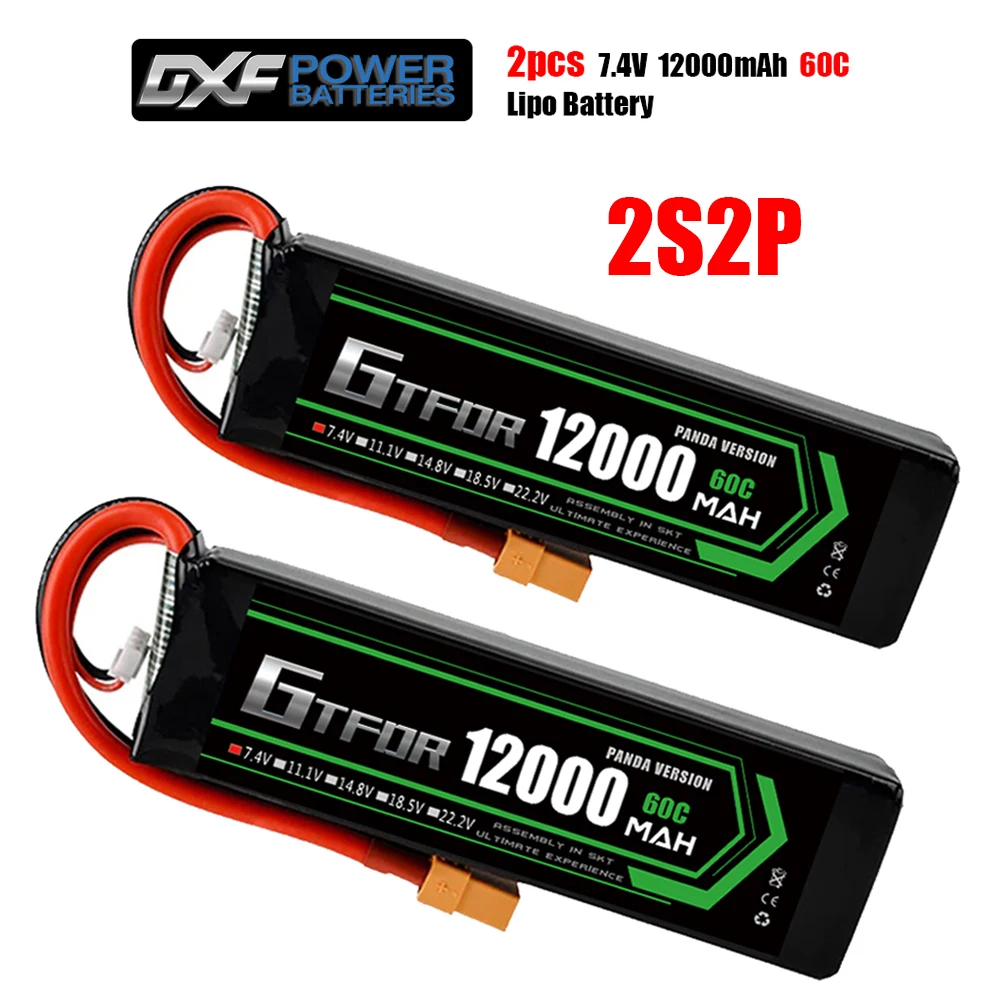 Аккумулятор GTFDR 2S lipo 7 4 В 12000 мАч 10000ма 60C для радиоуправляемого автомобильного